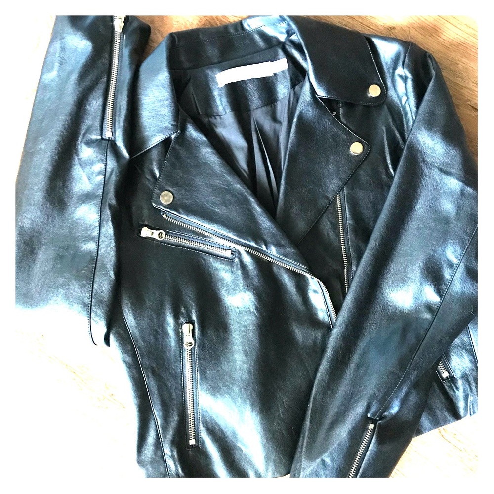 Cropped moto style jacket